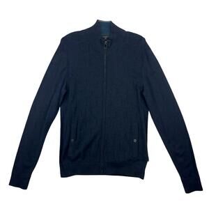 Ted Baker Rarva Honeycomb Funnel-Neck Zip Sweater Navy Blue Size M | Ted 3